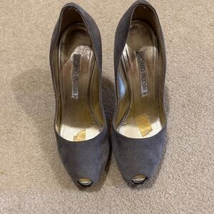 Luciano Padovan Charcoal Peep Toe Heels